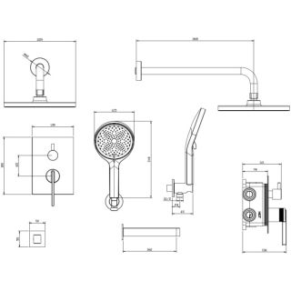Душевая система DQ для ванны и душа Bonn встраиваемая с изливом браш.роз.золото (DA1705633)